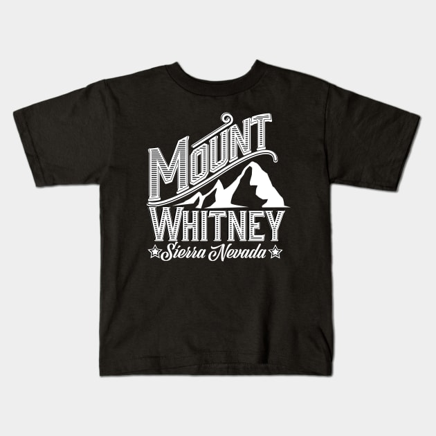 Mount Whitney Sierra Nevada Travel poster Kids T-Shirt by nickemporium1